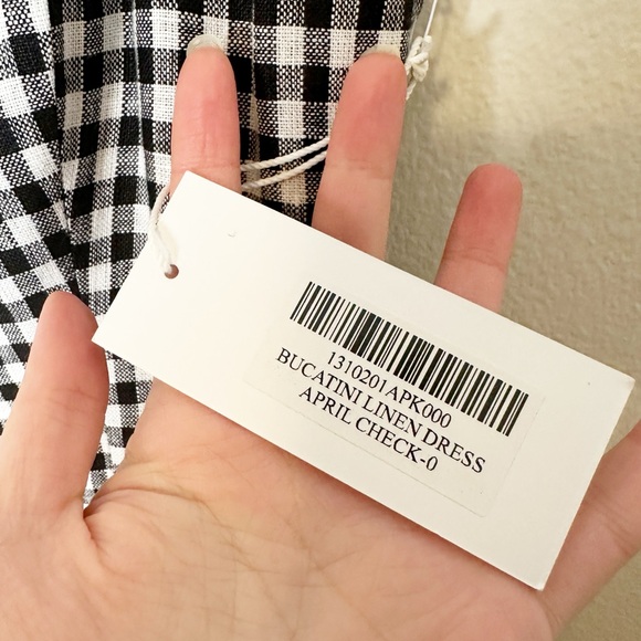 New Reformation Bucatini Linen Midi Dress April Check Gingham 0 - Picture 7 of 12